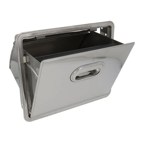 stainless steel fold-down knock box drawer|knock box for coffee grounds.